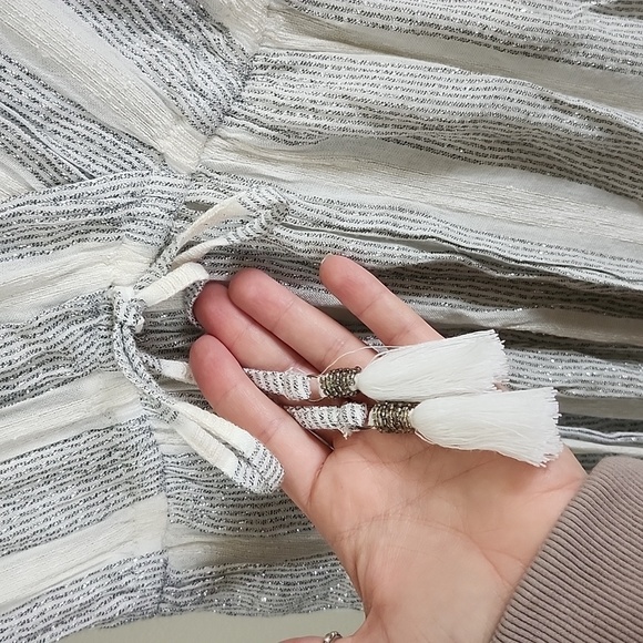 Blue Island subtle metallic rayon double slit swim cover up, women's XS - Picture 5 of 10